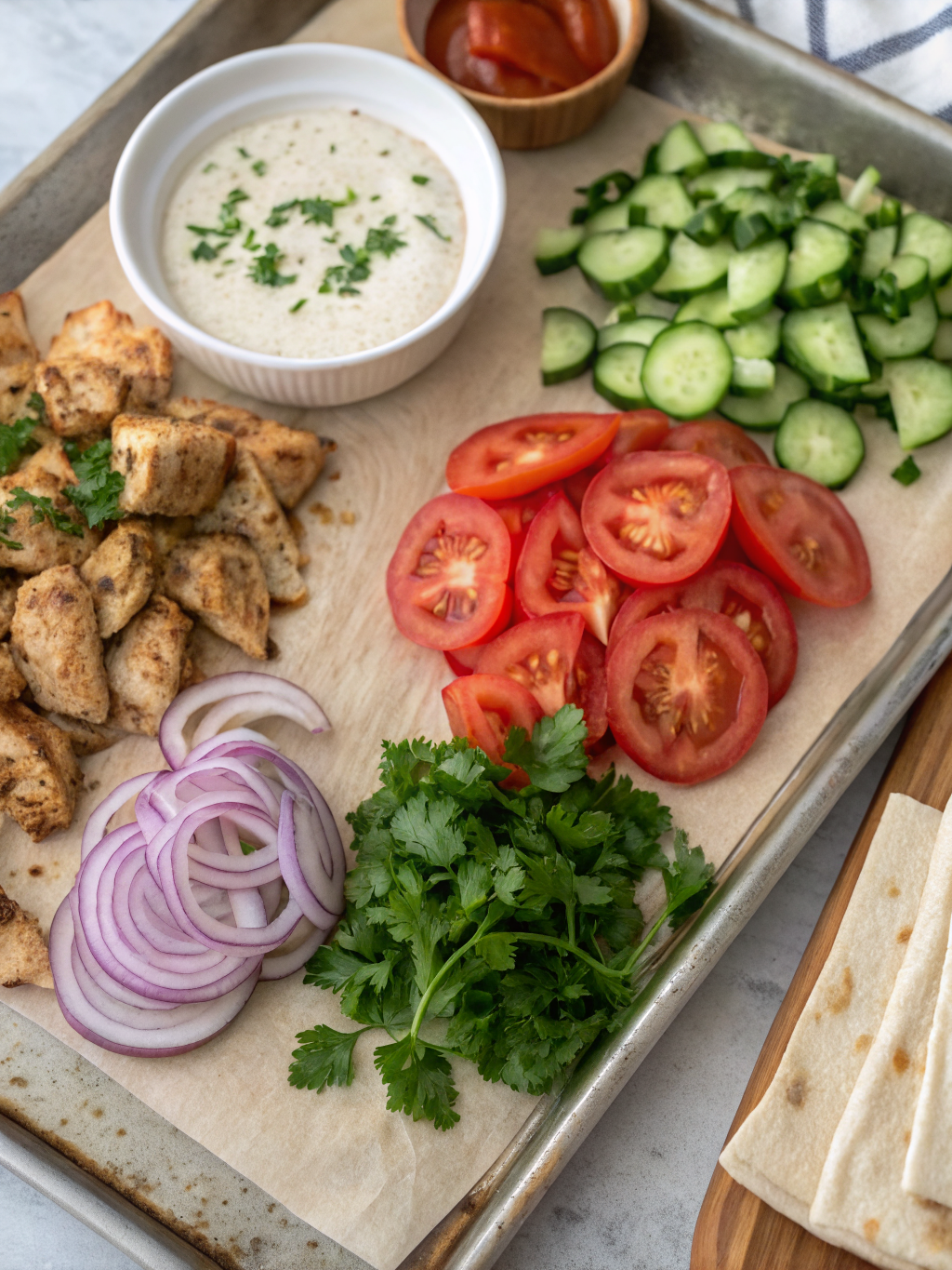 Oven-Roasted Chicken Shawarma ingredients